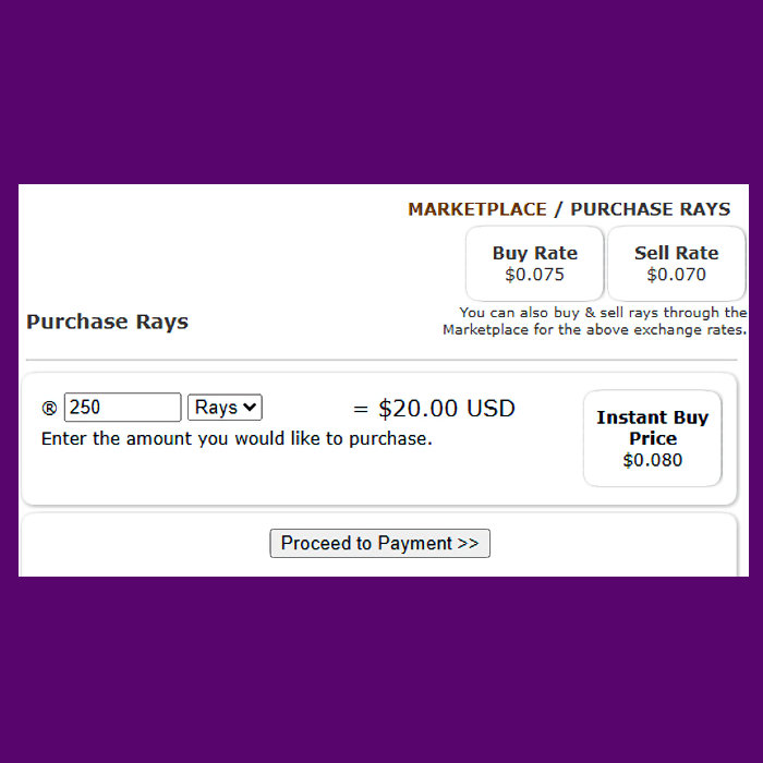 Virtual coins are called rays inside this futuristic digital space