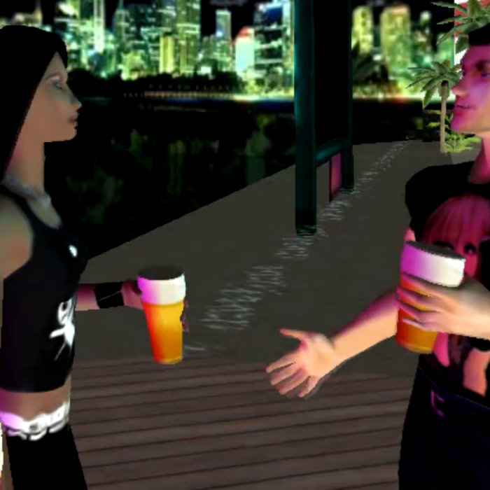 Group of digital friends exploring nightlife hotspots